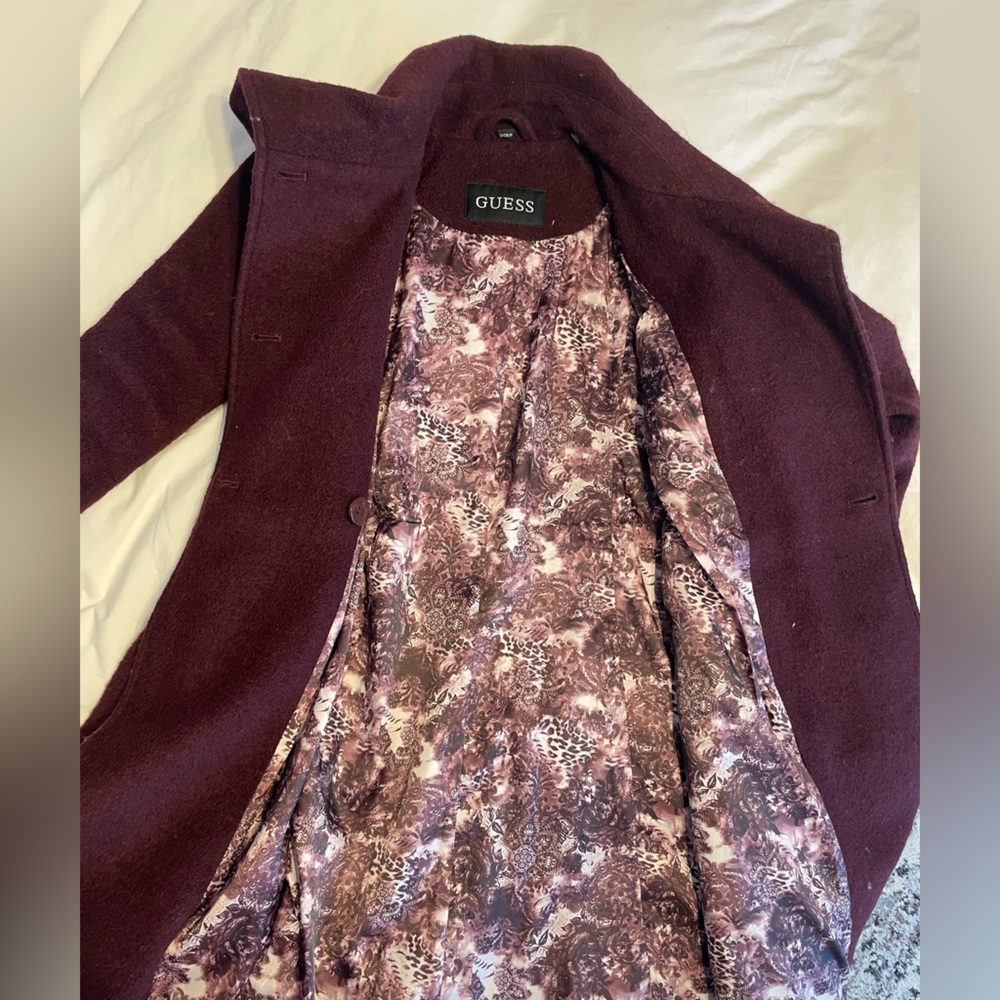Women’s Maroon Pea Coat - Picture 4 of 4